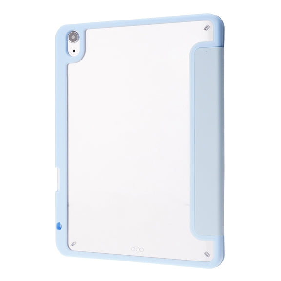 For iPad Air 11 2025 / 2024 Deformation Transparent Acrylic Leather Tablet Case(Light Blue)