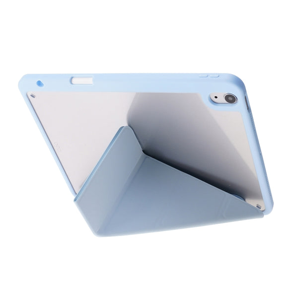 For iPad Air 11 2025 / 2024 Deformation Transparent Acrylic Leather Tablet Case(Light Blue)
