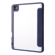 For iPad Pro 11 2024 Deformation Transparent Acrylic Leather Tablet Case(Dark Blue)