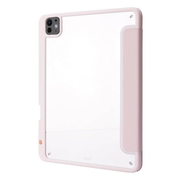 For iPad Pro 11 2024 Deformation Transparent Acrylic Leather Tablet Case(Pink)