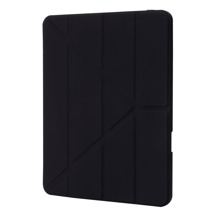 For iPad Pro 11 2024 Deformation Transparent Acrylic Leather Tablet Case(Black)