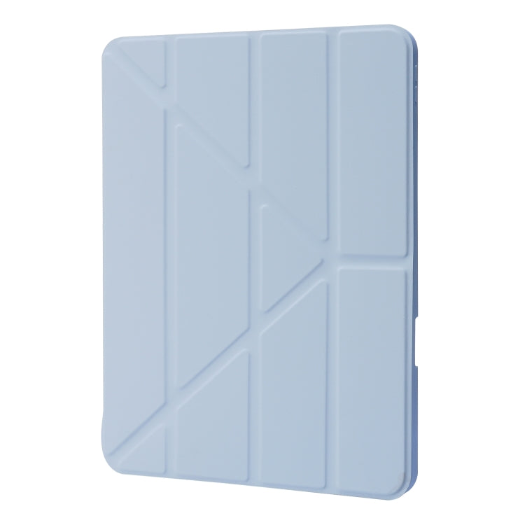 For iPad Pro 11 2024 Deformation Transparent Acrylic Leather Tablet Case(Light Blue)