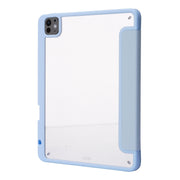 For iPad Pro 11 2024 Deformation Transparent Acrylic Leather Tablet Case(Light Blue)