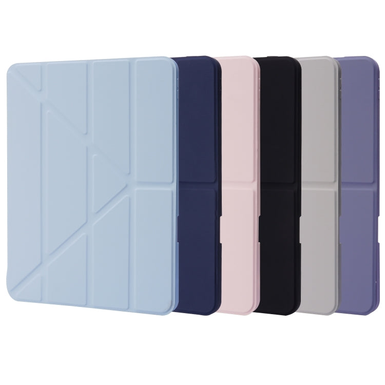 For iPad Pro 11 2024 Deformation Transparent Acrylic Leather Tablet Case(Black)