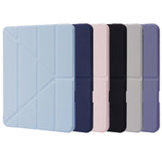 For iPad Air 11 2025 / 2024 Deformation Transparent Acrylic Leather Tablet Case(Lavender Grey)