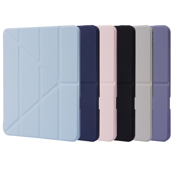 For iPad Air 11 2025 / 2024 Deformation Transparent Acrylic Leather Tablet Case(Lavender Grey)