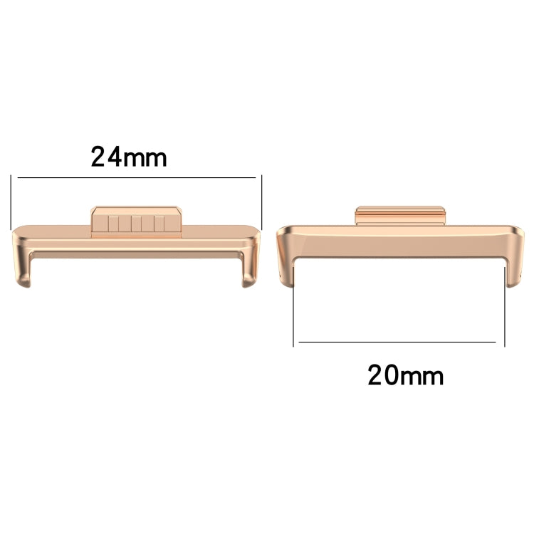 For Huawei Watch Fit3 20mm 1 Pair Stainless Steel Metal Watch Band Connector(Gold)