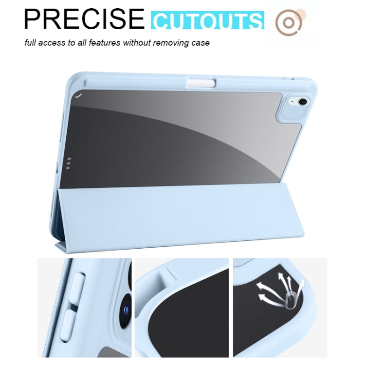 For iPad Air 11 2024 / 2025 Acrylic 3-folding Smart Leather Tablet Case(Sky Blue)