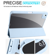 For iPad Air 11 2024 / 2025 Acrylic 3-folding Smart Leather Tablet Case(Sky Blue)