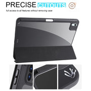 For iPad Air 11 2024 Acrylic 3-folding Smart Leather Tablet Case(Black)