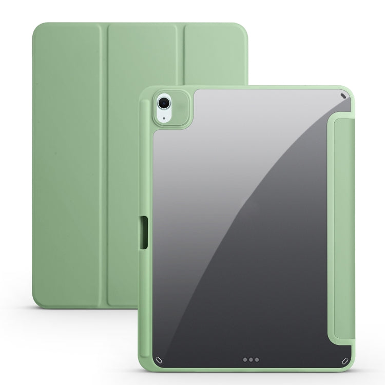 For iPad Air 11 2024 Acrylic 3-folding Smart Leather Tablet Case(Green)