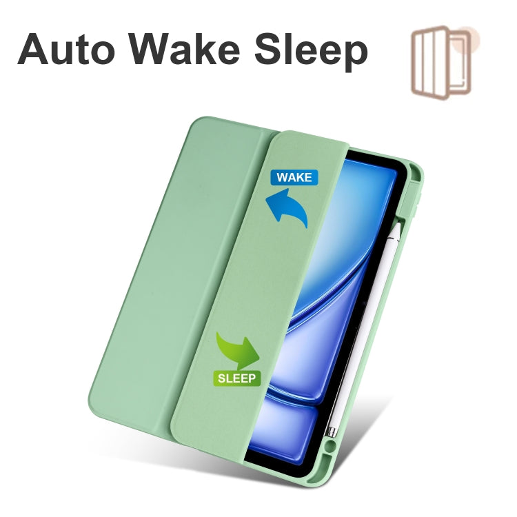 For iPad Air 11 2024 Acrylic 3-folding Smart Leather Tablet Case(Green)