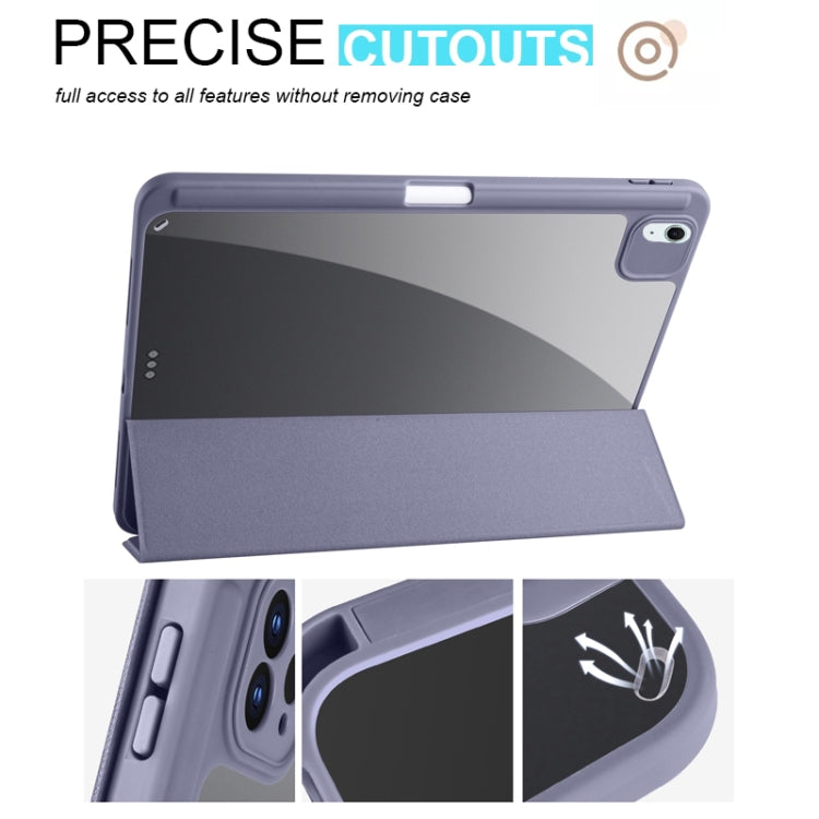 For iPad Air 11 2024 Acrylic 3-folding Smart Leather Tablet Case(Purple)