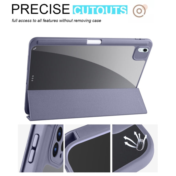For iPad Air 11 2024 Acrylic 3-folding Smart Leather Tablet Case(Purple)