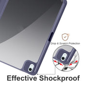 For iPad Air 11 2024 Acrylic 3-folding Smart Leather Tablet Case(Purple)