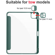 For iPad Pro 11 2024 Acrylic 3-folding Smart Leather Tablet Case(Dark Green)