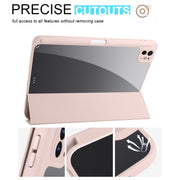 For iPad Pro 11 2024 Acrylic 3-folding Smart Leather Tablet Case(Pink)