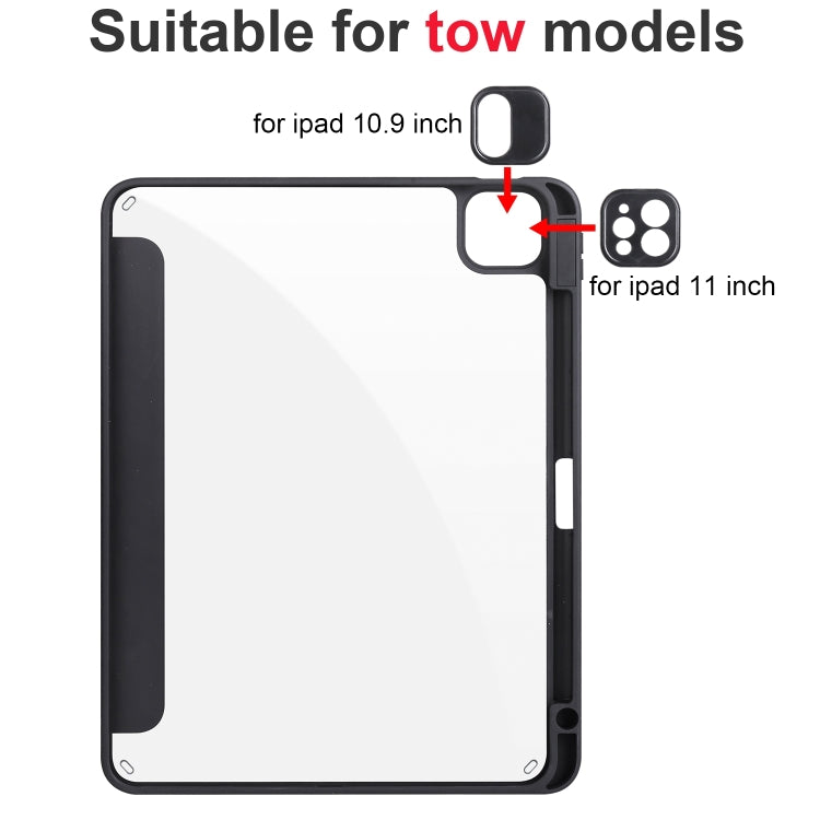 For iPad Pro 13 2024 Acrylic 3-folding Smart Leather Tablet Case(Black)