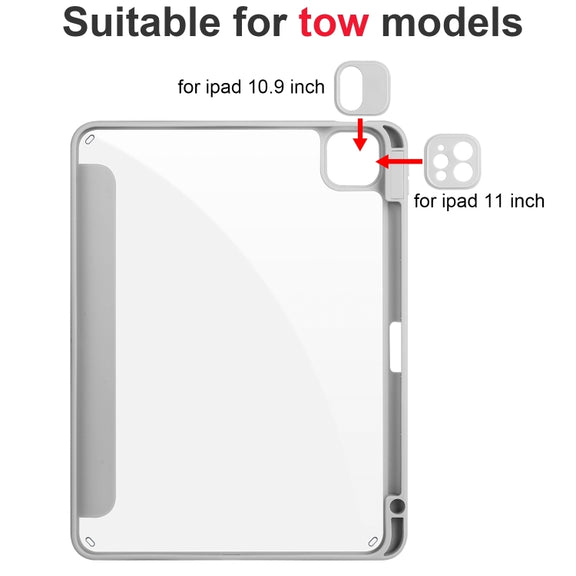 For iPad Pro 13 2024 Acrylic 3-folding Smart Leather Tablet Case(Gray)