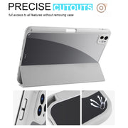 For iPad Pro 13 2024 Acrylic 3-folding Smart Leather Tablet Case(Gray)