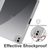For iPad Pro 13 2024 Acrylic 3-folding Smart Leather Tablet Case(Gray)