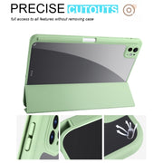 For iPad Pro 13 2024 Acrylic 3-folding Smart Leather Tablet Case(Green)