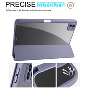 For iPad Pro 13 2024 Acrylic 3-folding Smart Leather Tablet Case(Purple)