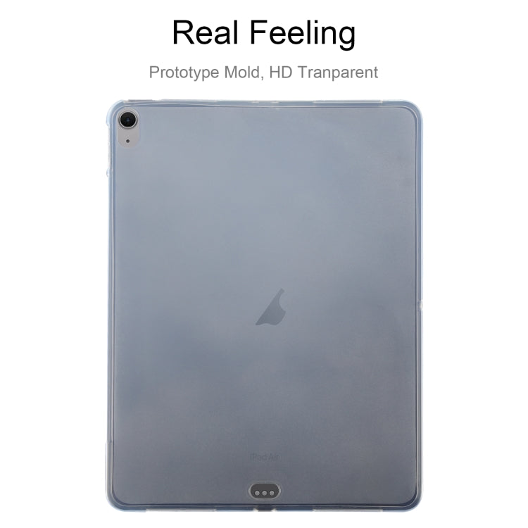 For iPad Air 13 2024 0.75mm Shockproof Outside Glossy Inside Frosted TPU Tablet Case(Transparent)