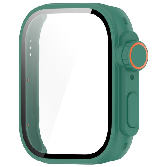 For Huawei Watch Fit3 PC + Tempered Glass Film Full Coverage Watch Protective Case(Green)