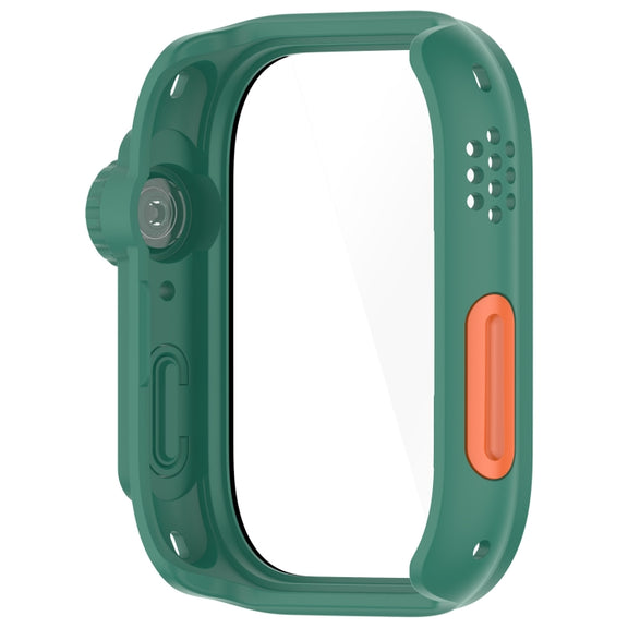 For Huawei Watch Fit3 PC + Tempered Glass Film Full Coverage Watch Protective Case(Green)