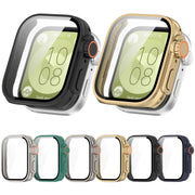 For Huawei Watch Fit3 PC + Tempered Glass Film Full Coverage Watch Protective Case(Green)