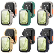 For Huawei Watch Fit3 PC + Tempered Glass Film Full Coverage Watch Protective Case(Green)