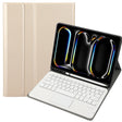 For iPad Pro 11 2024 A13B-A Lambskin Texture Bluetooth Touch Square Keyboard Leather Tablet Case with Pen Slot(Gold) - For iPad Pro by PMC Jewellery | Online Shopping South Africa | PMC Jewellery | Buy Now Pay Later Mobicred