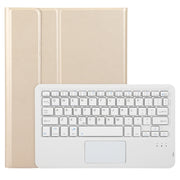 For iPad Pro 11 2024 A13B-A Lambskin Texture Bluetooth Touch Square Keyboard Leather Tablet Case with Pen Slot(Gold)