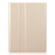 For iPad Pro 11 2024 A13B-A Lambskin Texture Bluetooth Touch Square Keyboard Leather Tablet Case with Pen Slot(Gold)