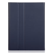 For iPad Pro 11 2024 A13B-A Lambskin Texture Bluetooth Touch Square Keyboard Leather Tablet Case with Pen Slot(Dark Blue)