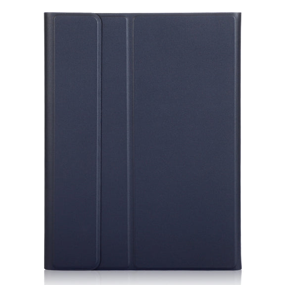 For iPad Pro 11 2024 A13B-A Lambskin Texture Bluetooth Touch Square Keyboard Leather Tablet Case with Pen Slot(Dark Blue)