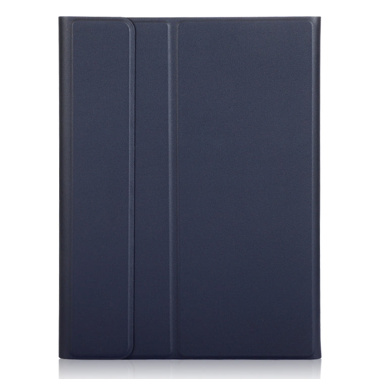 For iPad Pro 11 2024 A13B-A Lambskin Texture Bluetooth Touch Square Keyboard Leather Tablet Case with Pen Slot(Dark Blue)