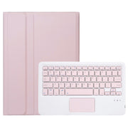 For iPad Pro 11 2024 A13B-A Lambskin Texture Bluetooth Touch Square Keyboard Leather Tablet Case with Pen Slot(Pink)