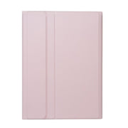 For iPad Pro 11 2024 A13B-A Lambskin Texture Bluetooth Touch Square Keyboard Leather Tablet Case with Pen Slot(Pink)