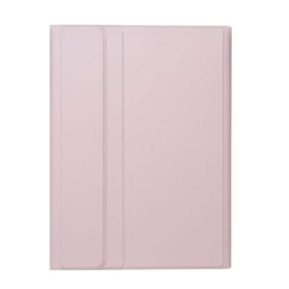For iPad Pro 11 2024 A13B-A Lambskin Texture Bluetooth Touch Square Keyboard Leather Tablet Case with Pen Slot(Pink)