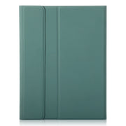 For iPad Pro 11 2024 A13B-A Lambskin Texture Bluetooth Touch Square Keyboard Leather Tablet Case with Pen Slot(Dark Green)