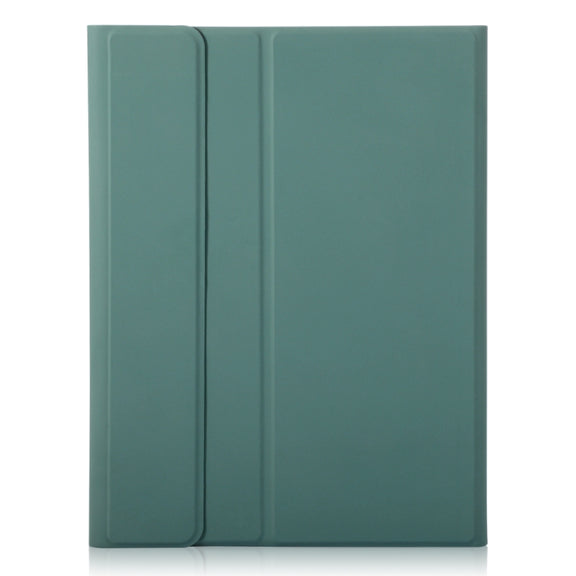 For iPad Pro 11 2024 A13B-A Lambskin Texture Bluetooth Touch Square Keyboard Leather Tablet Case with Pen Slot(Dark Green)