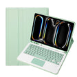 For iPad Pro 11 2024 A13B-A Lambskin Texture Bluetooth Touch Square Keyboard Leather Tablet Case with Pen Slot(Light Green) - For iPad Pro by PMC Jewellery | Online Shopping South Africa | PMC Jewellery | Buy Now Pay Later Mobicred
