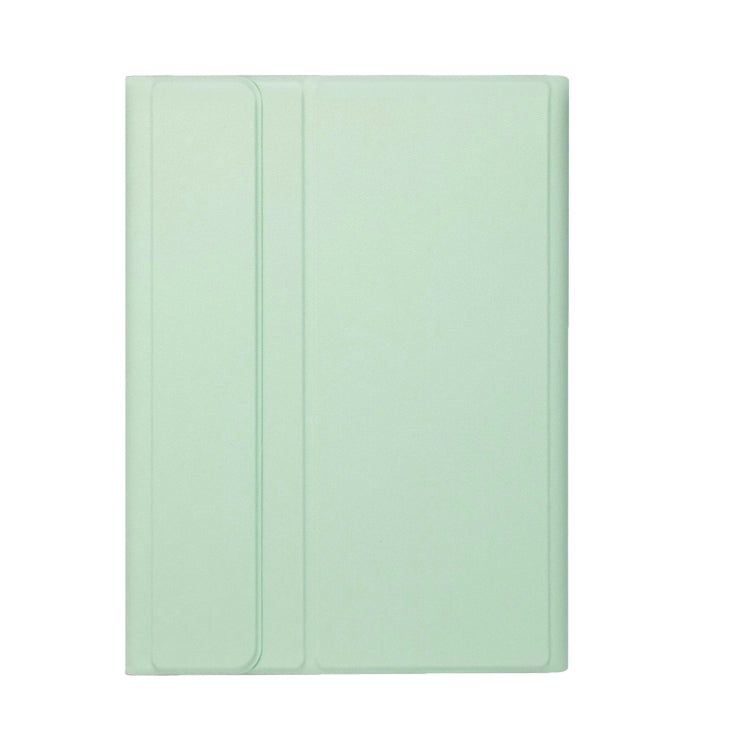 For iPad Pro 11 2024 A13B-A Lambskin Texture Bluetooth Touch Square Keyboard Leather Tablet Case with Pen Slot(Light Green)