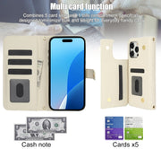For iPhone 16 Pro Max Crossbody Multifunction Rhombic Leather Phone Case(White)