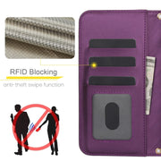 For iPhone 16 Plus Crossbody Multifunction Rhombic Leather Phone Case(Dark Purple)