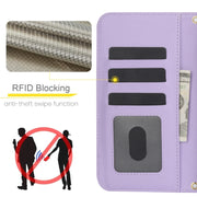 For iPhone 16 Plus Crossbody Multifunction Rhombic Leather Phone Case(Purple)