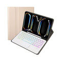 For iPad Pro 11 2024 A13B-AS Lambskin Texture Backlight Bluetooth Touch Keyboard Leather Tablet Case with Pen Slot(Gold) - For iPad Pro by PMC TechLife | Online Shopping South Africa | PMC TechLife | Buy Now Pay Later Mobicred