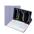 For iPad Pro 11 2024 A13B-AS Lambskin Texture Backlight Bluetooth Touch Keyboard Leather Tablet Case with Pen Slot(Purple) - For iPad Pro by PMC TechLife | Online Shopping South Africa | PMC TechLife | Buy Now Pay Later Mobicred